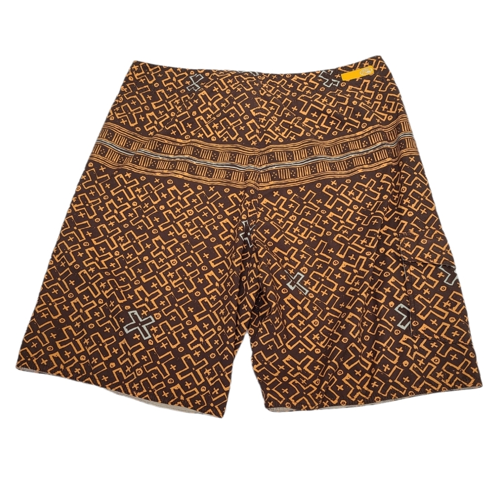 Quiksilver Edition X Print Board Shorts Swim Trunks Brown Men's Size 38 - Picture 9 of 12